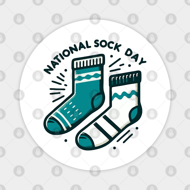 national sock day Magnet by artoriaa